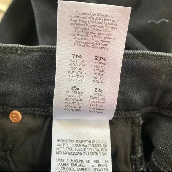 New MOTHER The Mid Rise Dazzler Ankle Jeans Straight Leg Denim in Deep End Black - Picture 10 of 16